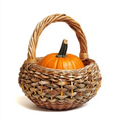 Generic Harvest Basket Scene Woven Thanksgiving Handle