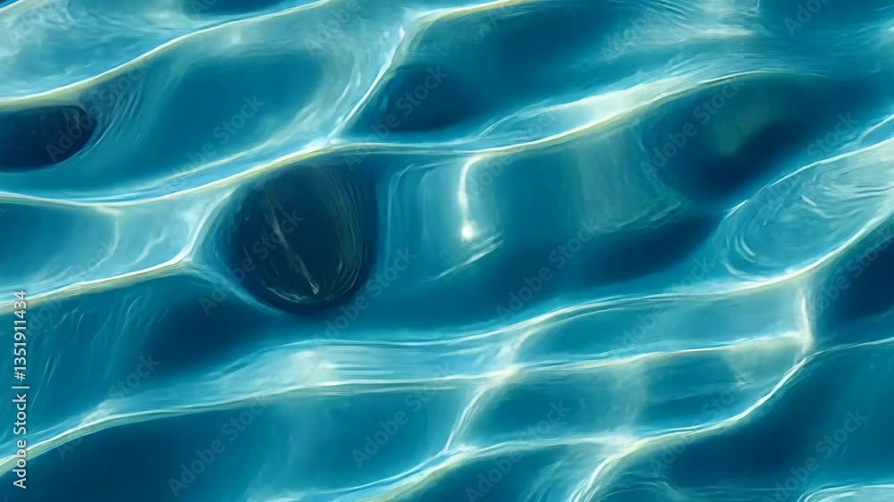 Poster sunlight dances on the surface of clear blue water, creating captivating patterns and reflections th