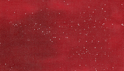 Red sequins sparkle with white dots, creating a shimmering effect against a pure red backdrop. The texture is delicate yet vibrant, perfect for adding sparkle to designs or as a creative project backg