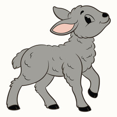 Obraz premium a cute Easter lamb standing with a soft expression 