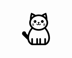 Cartoon Cat Vector Icon Logo Design Illustration for Businesses, Children’s Products, and T-shirts