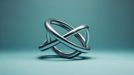 A minimalist gyroscope with polished metal rings, gracefully positioned on a solid, neutral background