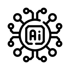 AI integration line icon