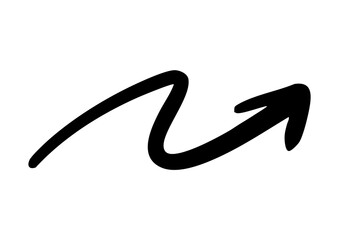 手書きのカーブ矢印 ベクター