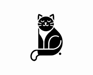 Cartoon Cat Vector Icon Logo Design Illustration for Businesses, Children’s Products, and T-shirts