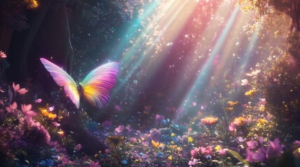 Fototapeta premium Enchanting Butterfly in a Magical Forest