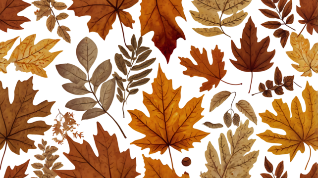 Autumn Leaves PNG. High Quality Transparent Fall Foliage Background. Realistic Autumn Leaves PNG