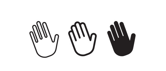 waving hand vector icon set illustration isolated on white background.