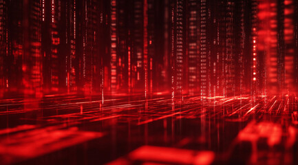 Red stock market graph on a digital screen