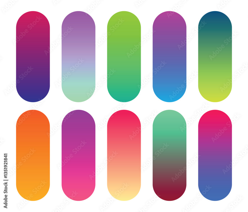 Poster set of vibrant colorful gradients element design