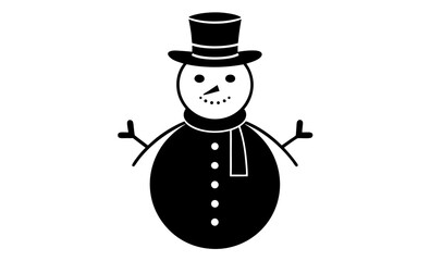 Christmas snowman silhouette, winter holiday vector illustration