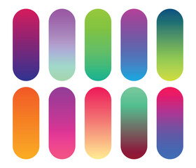 Set of vibrant colorful gradients element design