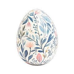 Floral easter egg decoration spring holiday festive design painted egg ornate leaves and flowers art transparent background