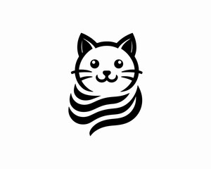 vector illustration of cartoon cat