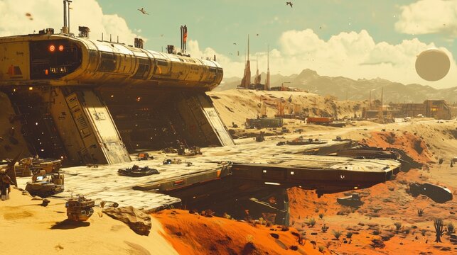 Futuristic Desert Space Station
