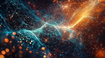 Obraz premium Abstract Network Connections with Glowing Effects
