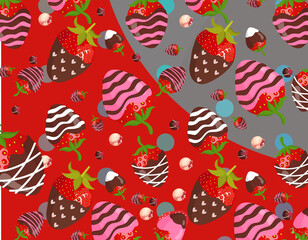 Seamless pattern with fruits. 