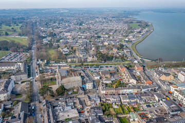Fototapeta premium Aerial View over Malahide Marina, County Dublin, Ireland