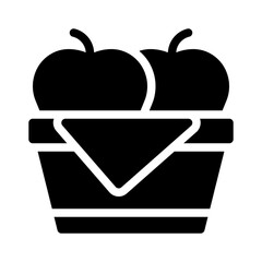 apple basket glyph icon