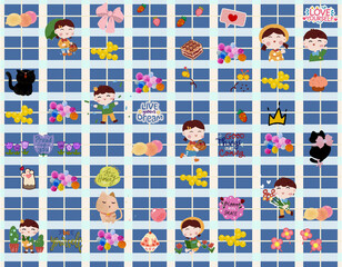 seamless pattern with kids.