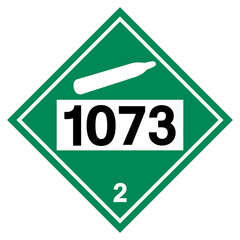 UN1073 Class 2 Oxygen Refrigerated Liquid Symbol Sign , Vector Illustration, Isolate On White Background Label.EPS10