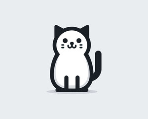 Cartoon Cat Vector Icon Logo Design Illustration for Business, Children’s Products, and T-Shirts