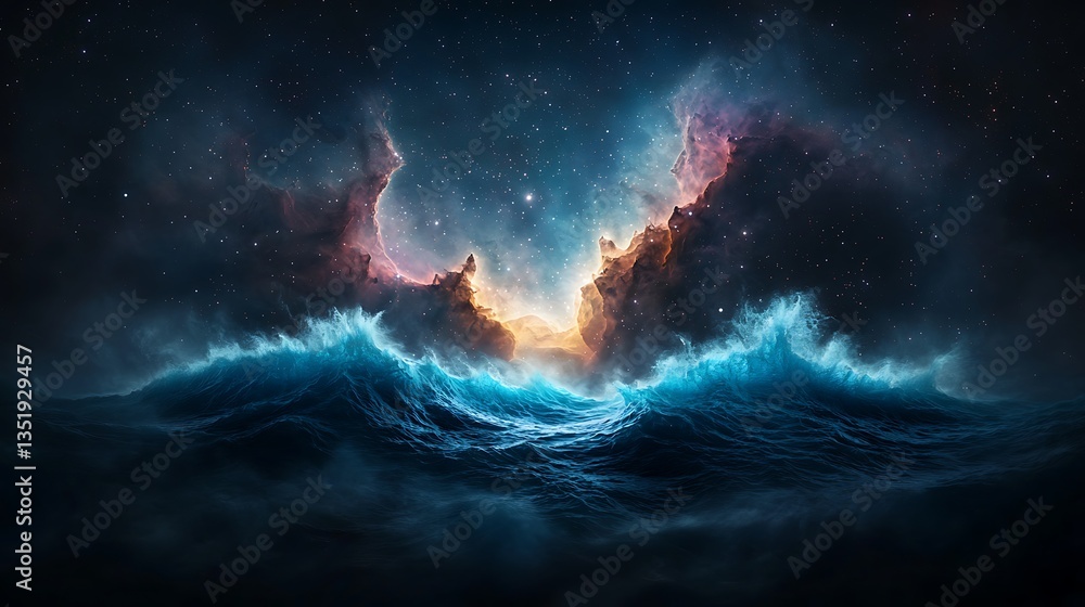 Poster cosmic waves in a nebula