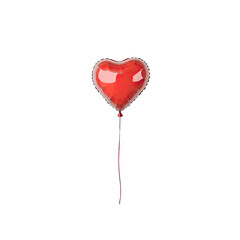 Red heart balloon floating on black background love and romance valentine's day celebration party decor transparent background
