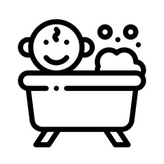 baby bath line icon