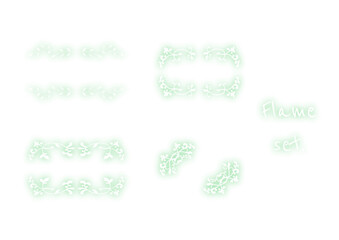 グラデーションの縁取りをした手描き装飾枠セット。（CS6)