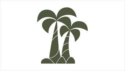 Stylized Palm Tree Icon in Simple Geometric Style.