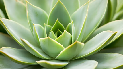 Fototapeta premium Succulent plant close-up, detailed texture, garden background, nature photography for website design