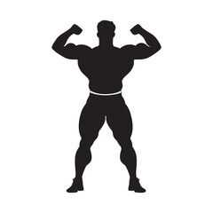 Fototapeta premium Silhouette design for fitness and bodybuilding clipart