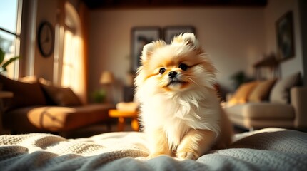 dog on sofa