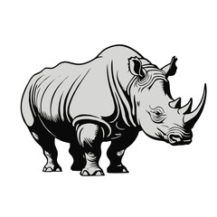 Obraz premium Minimalist Rhinoceros Vector Design