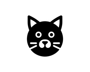 Silhouette black cat logo design icon