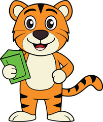 A fierce tiger grips a dollar bill in its paws, symbolizing power, wealth, and bold ambition, with sharp eyes and strong stance exuding confidence and determination.