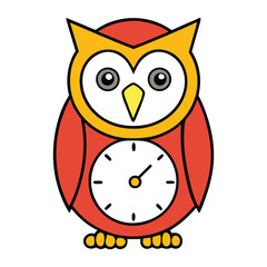 An artistic owl-shaped clock with intricate feather details, wide watchful eyes, and elegantly crafted clock hands, blending wisdom and time in a charming design.
