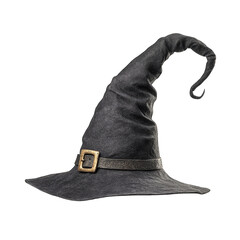 Halloween witch hat costume accessory isolated on black background for spooky season party decor transparent background