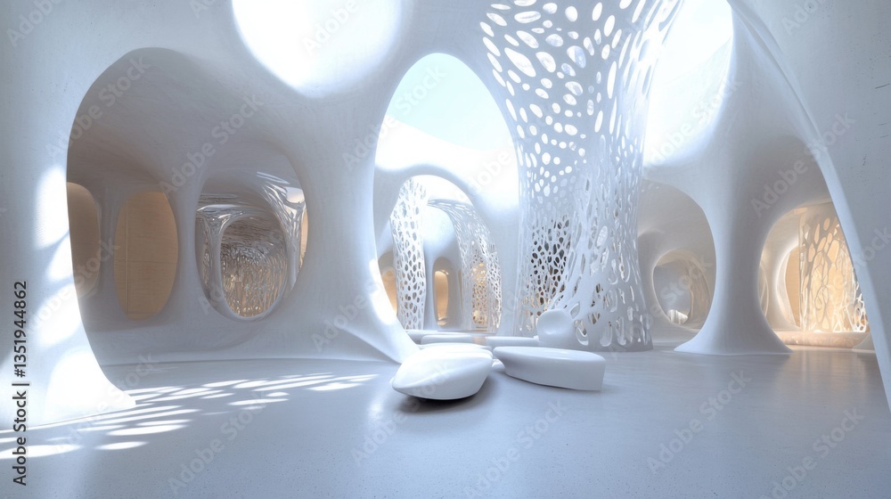Poster fluid forms create dynamic spaces