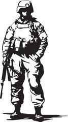 silhouette of a soldier with gun