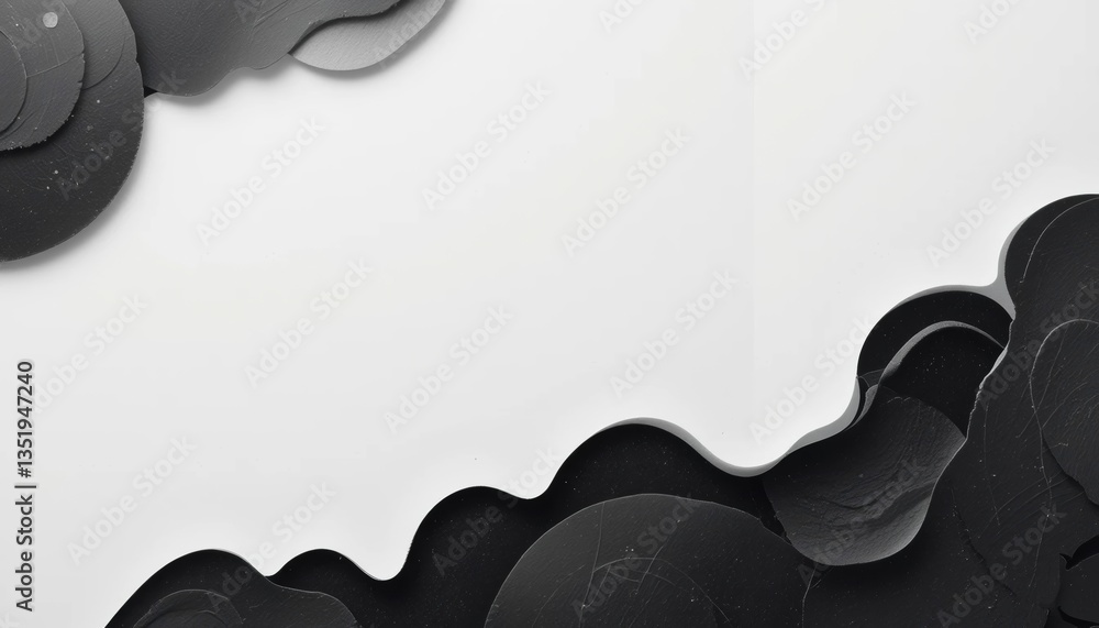 Poster dynamic abstract paper art studio space digital image minimalistic design overhead view contemporary