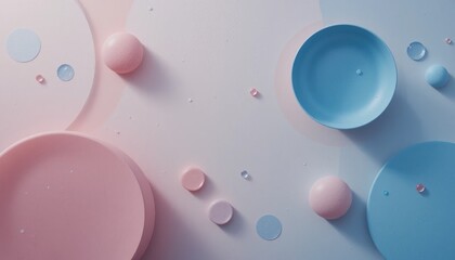 Creative abstract arrangement of colored circles and shapes studio graphic design minimalist aerial view color theory