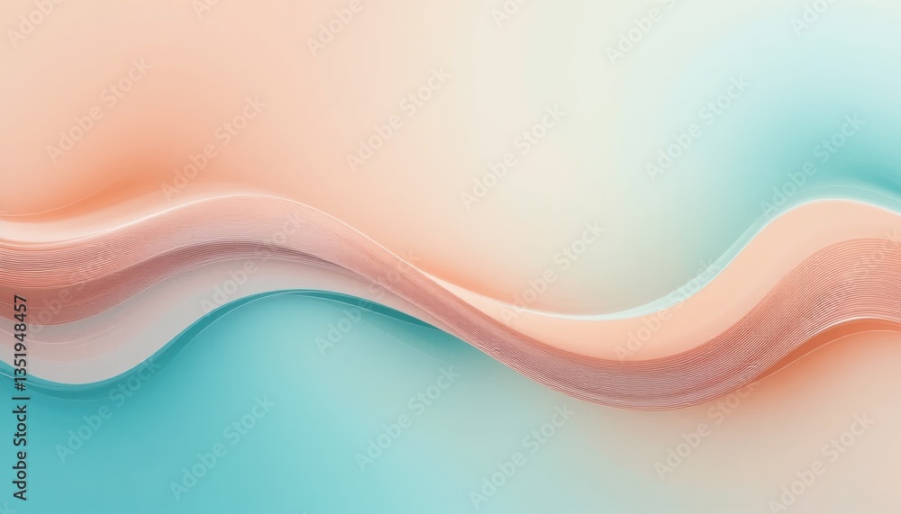 Poster fluid motion abstract design digital art soft color palette modern aesthetic smooth waves creative c