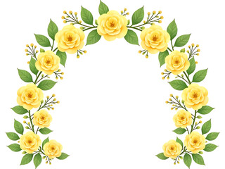 Elegant tender arch with flowers roses, tree branches and leaves. Vector illustration for greeting and invite card and et cetera. Floral silhouette design.