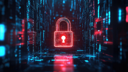 Enhancing data security through encryption navigating privacy laws amidst glowing screens and binary code environments