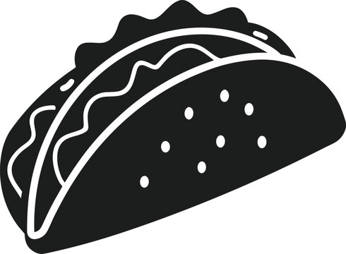black taco icon, simple, food, delicious clip art preview