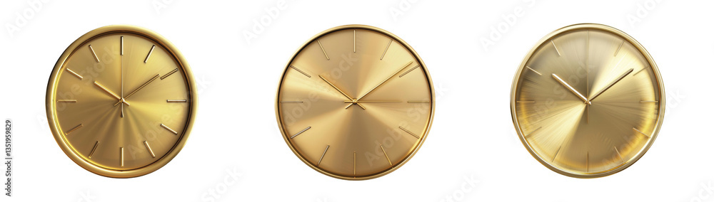 Poster elegant gold clocks showcasing modern design with simple and stylish minute and hour marks