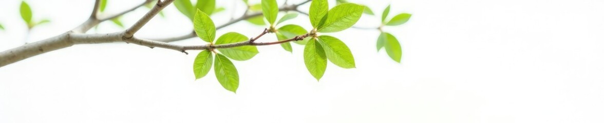 Single isolated branch with smooth white trunk, isolation, tree