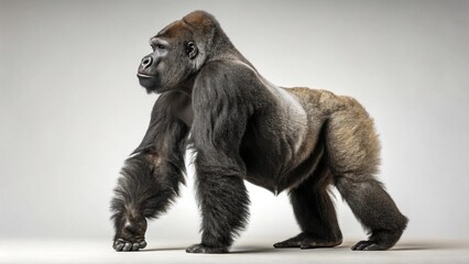 Fototapeta premium Gorilla in full view on studio background